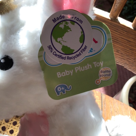 New Baby Plush Toy - Unicorn Plush Toy Infant Rattle - Crinkle Ears Whit… - Picture 5 of 9